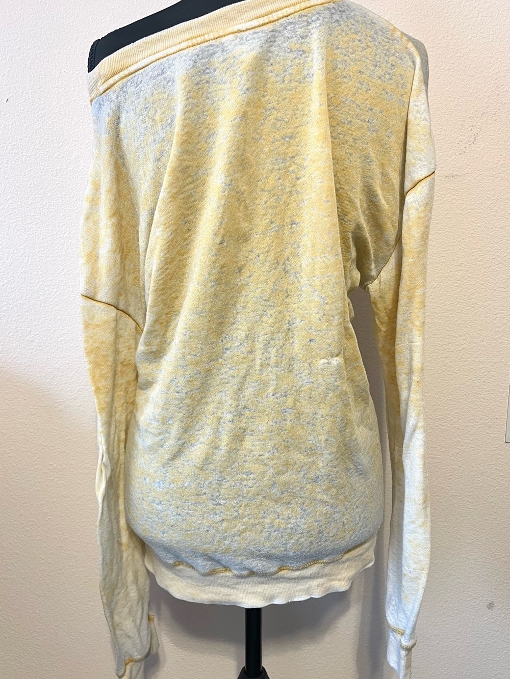 TechStyles Yellow Ribbed Knit Top - Soft Stripes - Picture 2 of 3